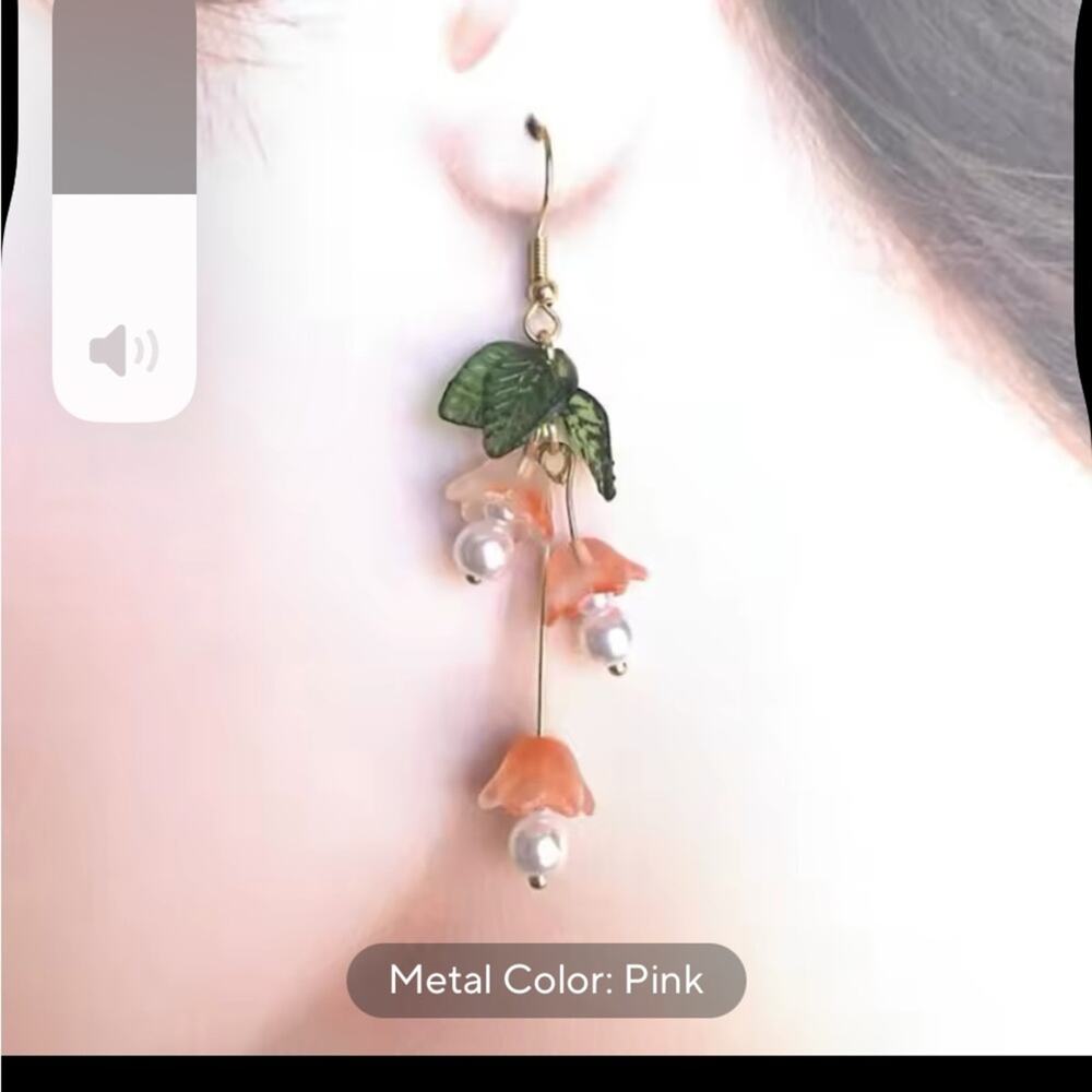 Floral Pearl Drop Earrings